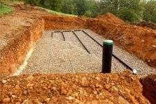 Drain field installation