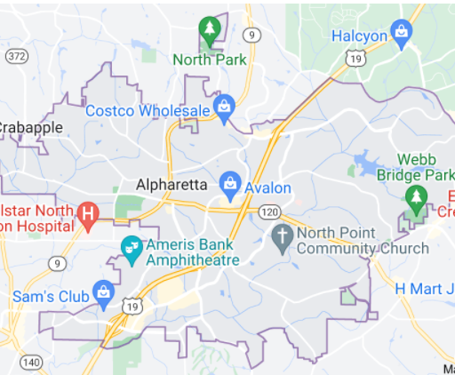 Alpharetta, GA service area